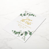 Invitation En Aluminium foil Eucalyptus mariage moderne enregistrer la dat (Rotation)