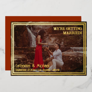 Invitation En Aluminium Foil Frame Photo Enregistrer la date