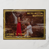 Invitation En Aluminium Foil Frame Photo Enregistrer la date (Recto)