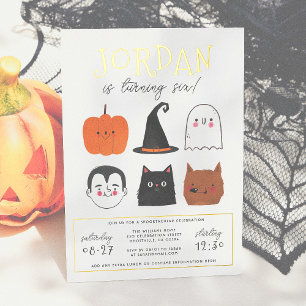 Invitation En Aluminium Foil Halloween Amis Moderne Garçon Anniversaire Fê