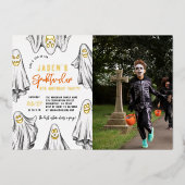 Invitation En Aluminium Foil Halloween fantômes Spooktacular Anniversaire  (Recto)