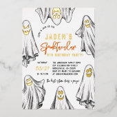 Invitation En Aluminium Foil Halloween Ghosts Spooktacular Anniversaire (Recto)