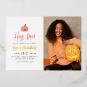 Invitation En Aluminium Foil Hey Boo Moderne Halloween Boho Anniversaire P (Recto)