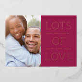 Invitation En Aluminium Foil Lots of Love Valentine's Day Card - Mulberry (Recto)