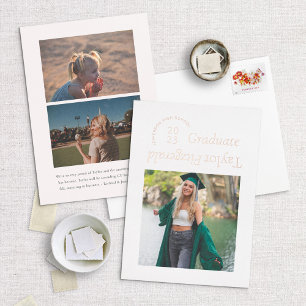 Invitation En Aluminium Foil Moderne minimal tendance Photo Grad Faire-par