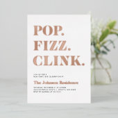 Invitation En Aluminium Foil Pop Fizz Clink Nouvel An (Debout devant)