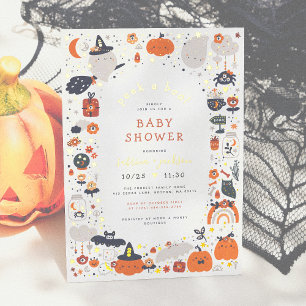 Invitation En Aluminium Foil Pressé Baby Shower Halloween Peek A Boo