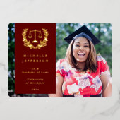 Invitation En Aluminium Foil+Red Law School Graduation (Recto)
