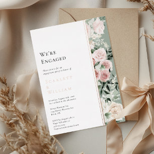 Invitation En Aluminium FOIL Rose Gold Pâle Vintage Nous sommes Fiancés