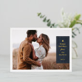 Invitation En Aluminium Foil Rustic Tree Woodgrain Christmas Photo Card (Debout devant)