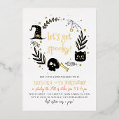 Invitation En Aluminium Foil Soirée Halloween effrayante pour un anniversa (Recto)