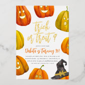 Invitation En Aluminium Foil Trick ou Treat Halloween fête d'anniversaire (Recto)