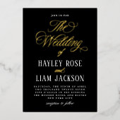 Invitation En Aluminium Foil Typographie officielle Mariage Foil Invitatio (Recto)