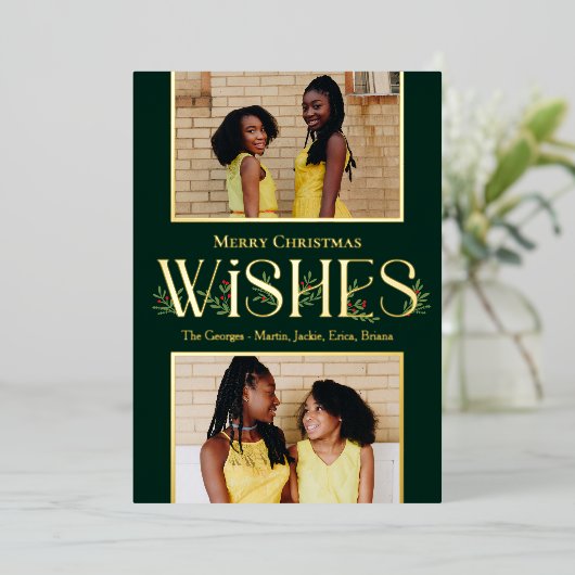 Invitation En Aluminium Foil Wives Foil Holiday Card Couleur modifiable (Debout devant)