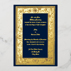 Invitation En Aluminium Foliage et baies de l'époque victorienne par Anton