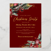 Invitation En Aluminium Foliage traditionnel Gold Shimmer Noël fête (Recto)