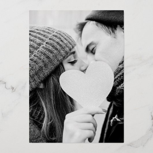 Invitation En Aluminium Foliage verdoyant Photo Mariage Elegant Gold (Verso)