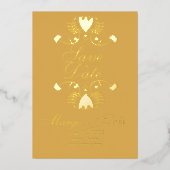 Invitation En Aluminium Folk Flora Enregistrer la date Pressé Foil Invitat (Recto)