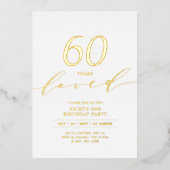 Invitation En Aluminium Fond d'or | 60 ans aimés 60e anniversaire fête (Recto)