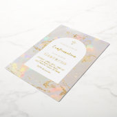 Invitation En Aluminium fond opale Confirmation (Rotation)