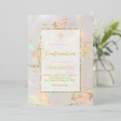 Invitation En Aluminium fond opale Confirmation (Debout devant)