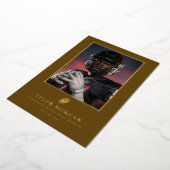 Invitation En Aluminium Football Graduation Photo Brown Grad Announcement (Rotation)