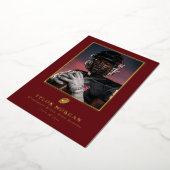 Invitation En Aluminium Football Graduation Photo Red Grad Announcement (Rotation)