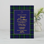 Invitation En Aluminium Forbes Clan Tartan Plaid Weddi (Debout devant)