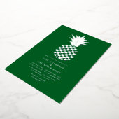 Invitation En Aluminium Forest Green & Silver Tropical Pineapple Wedding (Rotation)