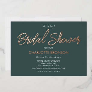 Invitation En Aluminium Forest Minimaliste Écriture Rose Gold pour Enterre