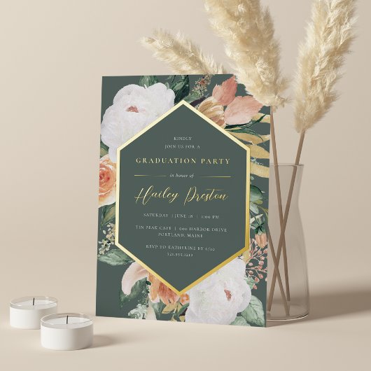 Invitation En Aluminium Forêt | Desert Floral Graduation Party