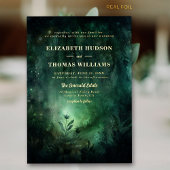 Invitation En Aluminium Forêt enchantée Emerald Gold Chic Mariage élégant