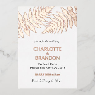 Invitation En Aluminium Forêt Fermes en plein air Mariage Rose or