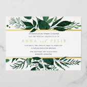 Invitation En Aluminium Forêt sauvage | Mariage botanique vert (Recto)