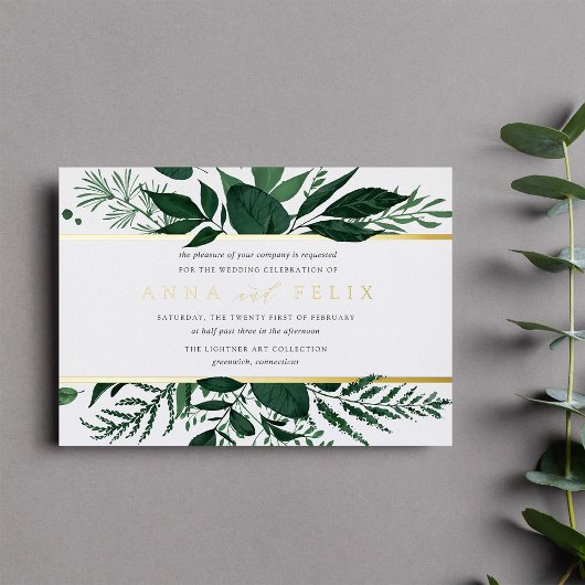 Invitation En Aluminium Forêt sauvage | Mariage botanique vert