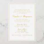 Invitation En Aluminium Formal Classic Gold Bordure Élégant Mariage de scr<br><div class="desc">Typographie classique classique classique classique classique Élégante invitation de mariage avec bordure étroite dans l'huile d'or et en ligne RSVP Détails</div>