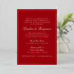 Invitation En Aluminium Formal Classic Red Gold Border Elegant Wedding<br><div class="desc">This formal wedding invitation features a rich red background accented with an elegant gold foil border and classic script typography for a timeless, black-tie look. The refined layout highlights your names and wedding details clearly while the metallic foil adds a luxurious finish that feels special and celebratory. Designed for traditional,...</div>