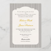 Invitation En Aluminium Formal Elegant Classic Stripes Mariage (Recto)