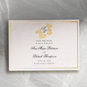 Invitation En Aluminium Formal Gold Wild Roses Crest Wedding Enregistrer l