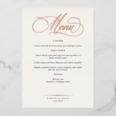 Invitation En Aluminium Formal Script Calligraphy Wedding Menu (Recto)