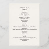 Invitation En Aluminium Formal Script Calligraphy Wedding Program (Verso)