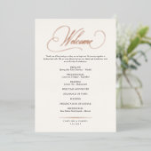 Invitation En Aluminium Formal Script Calligraphy Wedding Program (Debout devant)