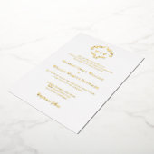Invitation En Aluminium Formal Wedding Elegant Wreath Monogram Gold Foil (Rotation)
