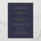 Invitation En Aluminium Formel Elegant Marine Bleu Plusieurs emplacements  (Recto)