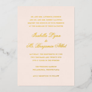 Invitation En Aluminium Formel Élégant traditionnel Or Blush Mariage rose