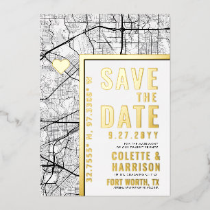 Invitation En Aluminium Fort Worth Love Locator Mariage Enregistrer la D