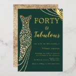 Invitation En Aluminium Forty & Fabulous Emerald Gold robe 40e anniversair<br><div class="desc">Forty & Fabulous Emerald Gold Dress 40th Birthday Foil Invitation Voir d'autres invitations dans notre Niche and Nest Store</div>