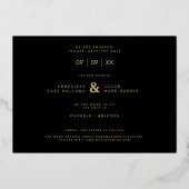 Invitation En Aluminium Four Photos Collage Minimalist Modern Wedding (Verso)