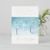 Invitation En Aluminium Fraîcheur d'hiver Anniversaire Mariage 50 ans (Debout devant)