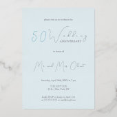 Invitation En Aluminium Fraîcheur d'hiver Anniversaire Mariage 50 ans (Verso)